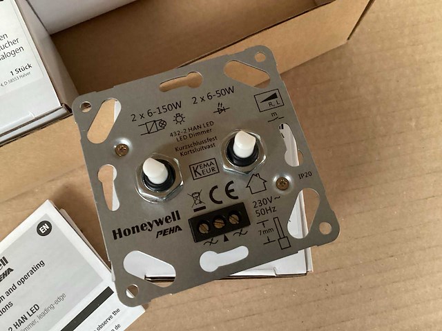 Honeywell peha led duo dimmer 2x 6-50w (9x) - afbeelding 3 van  4