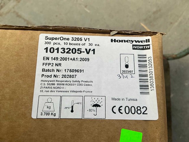 Honeywell superone 3205 v1 ffp2 mondmasker (300x) - afbeelding 3 van  3