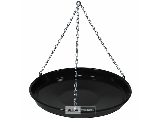 Hongaarse emaille grilpan met ketting 35cm diamater - afbeelding 1 van  1