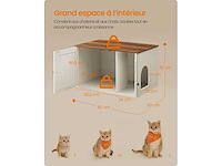Honingbruin en wit rustiek kattentoilet huis - afbeelding 5 van  7