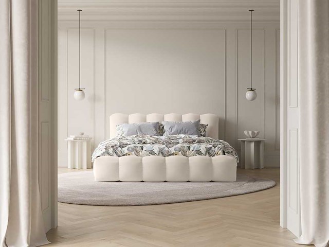 Hoofdeinde 160cm - beige stof (x2) - afbeelding 1 van  6