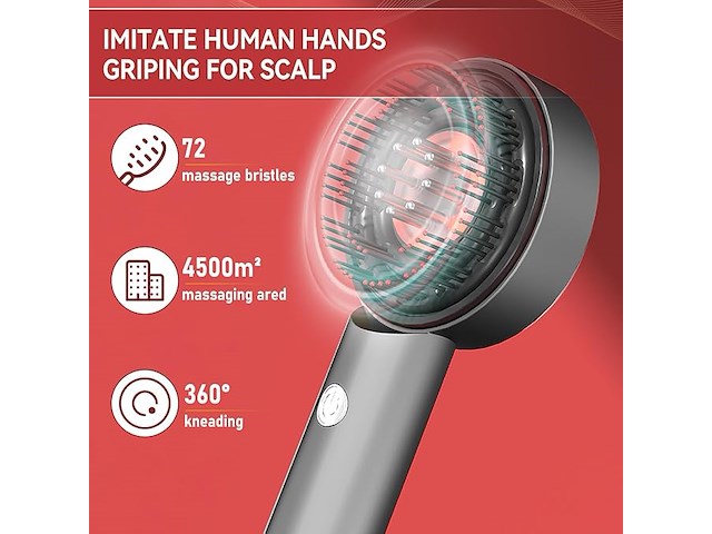 Hoofdhuidmassageborstel - afbeelding 2 van  8