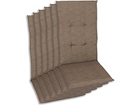 Hoog rugstoelkussen, set van 6, kleur: bruin - afbeelding 1 van  4