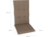 Hoog rugstoelkussen, set van 6, kleur: bruin - afbeelding 2 van  4