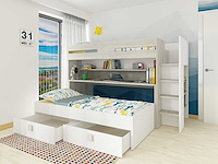 Hoogslaper billy met bureau - wit - afbeelding 2 van  6