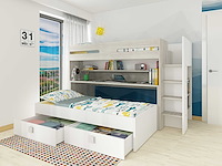 Hoogslaper billy met bureau - wit - afbeelding 3 van  6