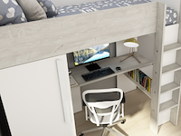 Hoogslaper bo9 90x200 cm met bureau & kast - wit - afbeelding 5 van  7