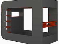 Hoogslaper graham met gamebureau 120x200cm - antraciet/rood - afbeelding 5 van  7