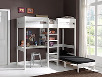 Hoogslaper lena met bureau & zetelbed - wit - afbeelding 2 van  8