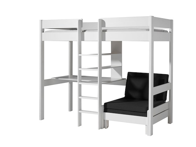 Hoogslaper lena met bureau & zetelbed - wit - afbeelding 4 van  8