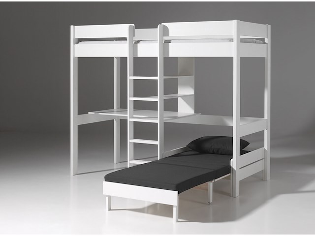 Hoogslaper lena met bureau & zetelbed - wit - afbeelding 6 van  8