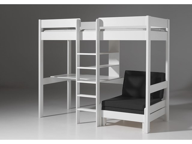Hoogslaper lena met bureau & zetelbed - wit - afbeelding 7 van  8