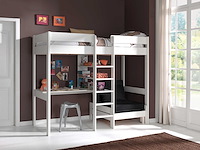 Hoogslaper lena met bureau & zetelbed - wit - afbeelding 1 van  8