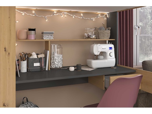 Hoogslaper met bureau hervé 90x200 - artisan eik/grijs - afbeelding 4 van  7