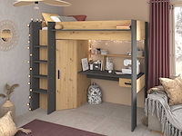 Hoogslaper met bureau hervé 90x200 - artisan eik/grijs - afbeelding 6 van  7
