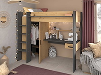 Hoogslaper met bureau hervé 90x200 - artisan eik/grijs - afbeelding 7 van  7