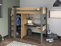 Hoogslaper met bureau hervé 90x200 - artisan eik/grijs - afbeelding 1 van  7