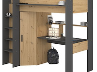 Hoogslaper met bureau hervé 90x200 - artisan eik/grijs - afbeelding 3 van  7