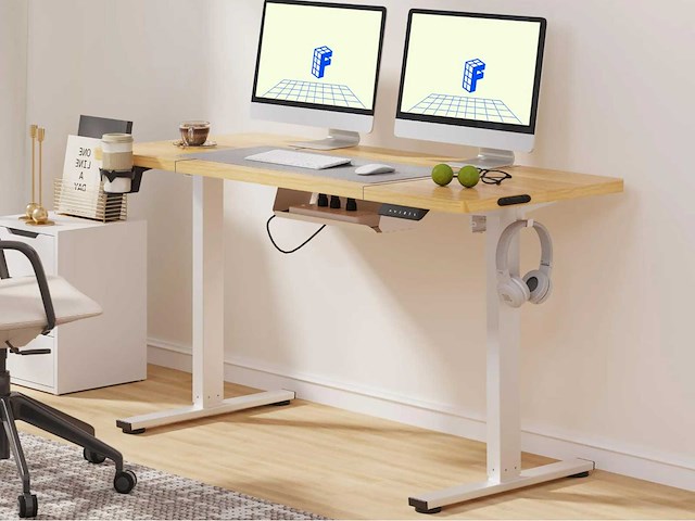 Hoogteverstelbaar bureau flexispot qe1 140 x 60 cm, 4 geheugenfuncties - afbeelding 1 van  8