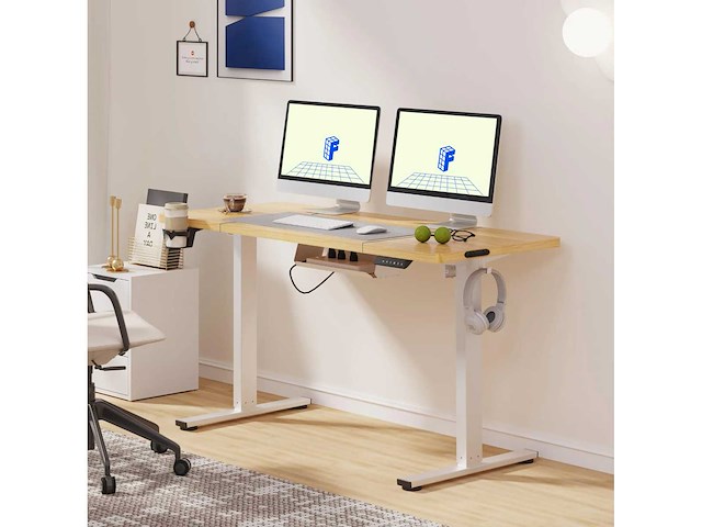Hoogteverstelbaar bureau flexispot qe1 140 x 60 cm, 4 geheugenfuncties - afbeelding 2 van  8