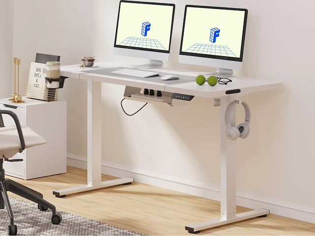 Hoogteverstelbaar bureau flexispot qe1 140 x 60 cm, 4 geheugenfuncties - afbeelding 1 van  8