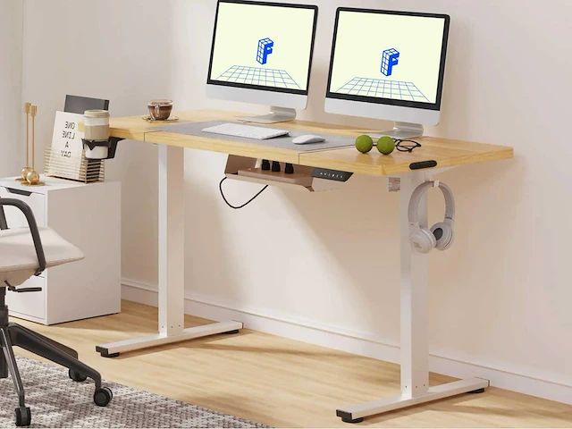 Hoogteverstelbaar bureau flexispot qe1 140 x 60 cm, 4 geheugenfuncties - afbeelding 1 van  7