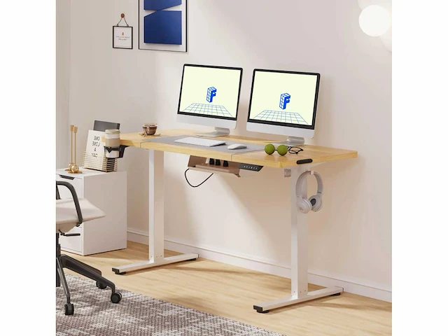 Hoogteverstelbaar bureau flexispot qe1 140 x 60 cm, 4 geheugenfuncties - afbeelding 2 van  7