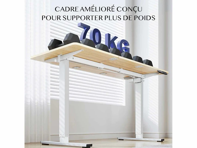 Hoogteverstelbaar bureau flexispot qe1 140 x 60 cm, 4 geheugenfuncties - afbeelding 5 van  7