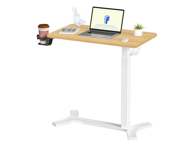 Hoogteverstelbaar c-vormig bijzettafeltje (x2) - afbeelding 2 van  6