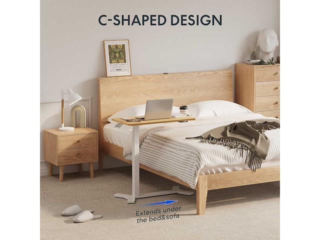 Hoogteverstelbaar c-vormig bijzettafeltje (x2) - afbeelding 4 van  6