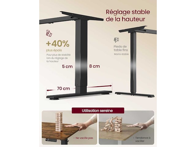 Hoogteverstelbaar elektrisch bureau, 160 x 80 cm, met usb-c-poort - afbeelding 4 van  6