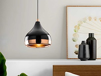 Hoogteverstelbaar metalen pendellicht - zwart en koper - - afbeelding 1 van  5