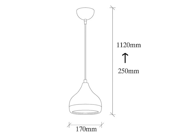 Hoogteverstelbaar metalen pendellicht - zwart en koper - - afbeelding 4 van  5