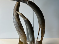 Hoorn sculpturen 3 vogels - afbeelding 1 van  3