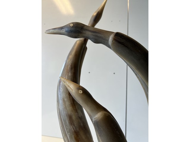 Hoorn sculpturen 3 vogels - afbeelding 3 van  3