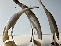 Hoorn sculpturen van 3 vogels - afbeelding 1 van  4
