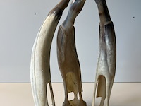 Hoorn sculpturen van 3 vogels - afbeelding 1 van  4