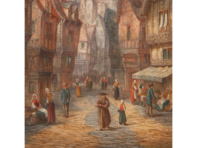 Horace mann livens (1862-1936), a pair of pendant works with city centre views, oil on canvas 46 x 35 cm. (18.10 x 13.77 in.), frame: 66 x 55 cm. (25.98 x 21.64 in.) - afbeelding 3 van  12