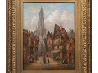 Horace mann livens (1862-1936), a pair of pendant works with city centre views, oil on canvas 46 x 35 cm. (18.10 x 13.77 in.), frame: 66 x 55 cm. (25.98 x 21.64 in.) - afbeelding 11 van  12
