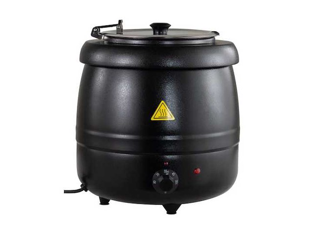 Horeca apparatuur - 10l elektrische soepterrine, zwart, 4000w - soeppot (3x) - afbeelding 1 van  4
