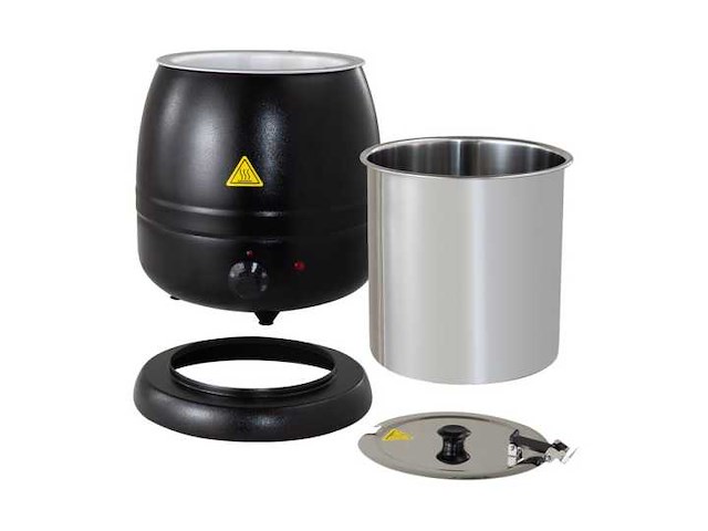 Horeca-apparatuur - 10l elektrische soepterrine, zwart, 4000w - soeppot - afbeelding 3 van  4