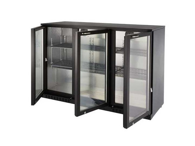Horeca-apparatuur - barkoelkast 320l - gekoelde achterbar met 3 glazen deuren - barkoelkast 320l - afbeelding 2 van  3