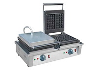 Horeca apparatuur - professioneel dubbel elektrisch wafelijzer - gdwf-04-2 - dubbel wafelijzer - broodrooster en broodrooster - afbeelding 2 van  2