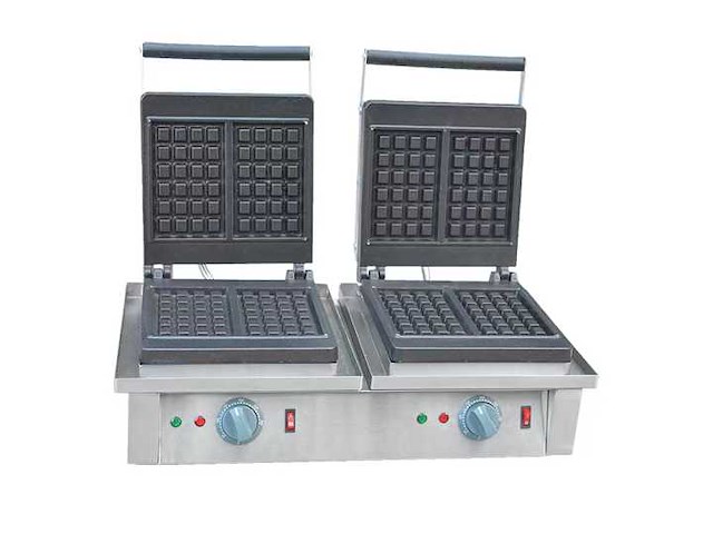 Horeca-apparatuur - professioneel elektrisch wafelijzer - gdwf-04-2 - dubbele wafelijzer - broodrooster en broodroostermachine (3x) - afbeelding 1 van  2