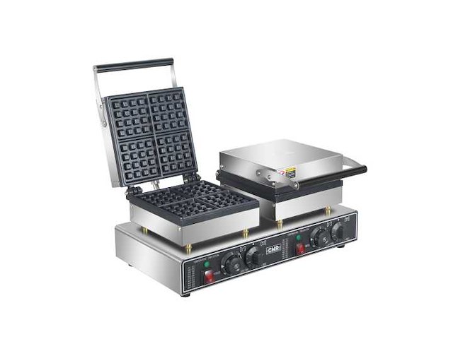 Horeca-apparatuur - professioneel elektrisch wafelijzer double 4x4 - kwb-2s - broodrooster en broodroostermachine (3x) - afbeelding 1 van  4