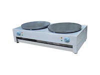 Horeca apparatuur - professionele dubbele elektrische crêpemaker - gdcm02 - dubbele professionele elektrische crêpemaker - koekenpan (3x) - afbeelding 2 van  4