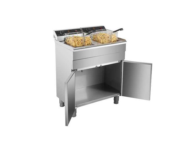 Horeca-apparatuur - professionele dubbele elektrische frituurpan 16l + 16l - frieturus (3x) - afbeelding 2 van  3