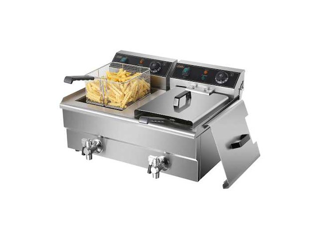 Horeca apparatuur - professionele elektrische friteuse 2 manden 13l - horeca apparatuur - frituur - afbeelding 2 van  4