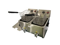 Horeca-apparatuur - professionele elektrische friteuse met afvoerkraan 2 manden 8l - frieturus (3x) - afbeelding 2 van  2