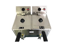 Horeca apparatuur - professionele elektrische friteuse met afvoerkraan 2 manden 8l - frieuse - afbeelding 1 van  2